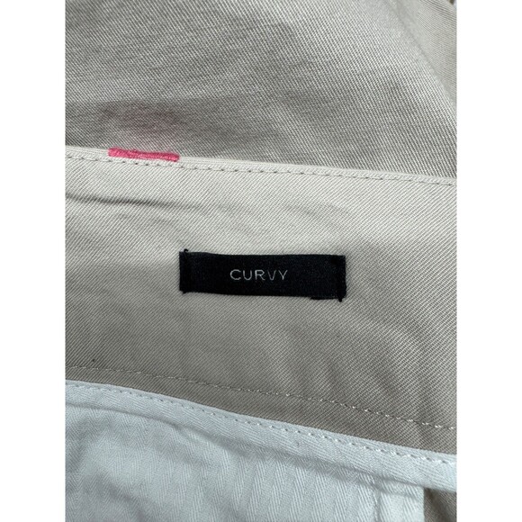 Talbots Woman 22W Curvy Fit Khaki Crop Pants Pink Embroidered Shells Stretch - Picture 8 of 10